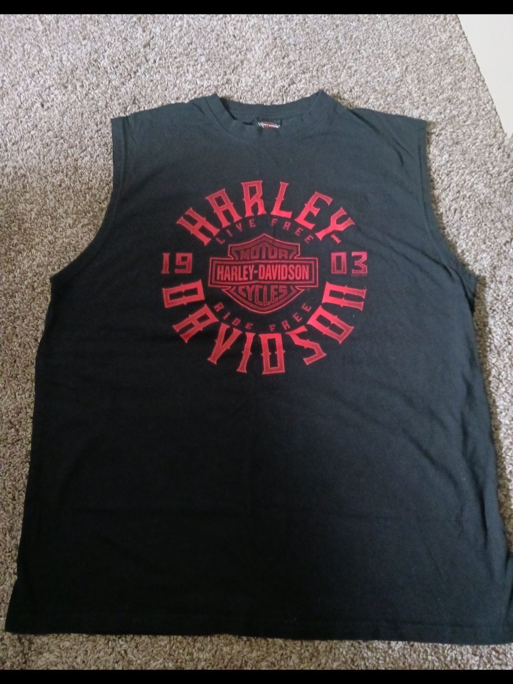 Men's Harley-Davidson Black Sleeveless Tee 2XL